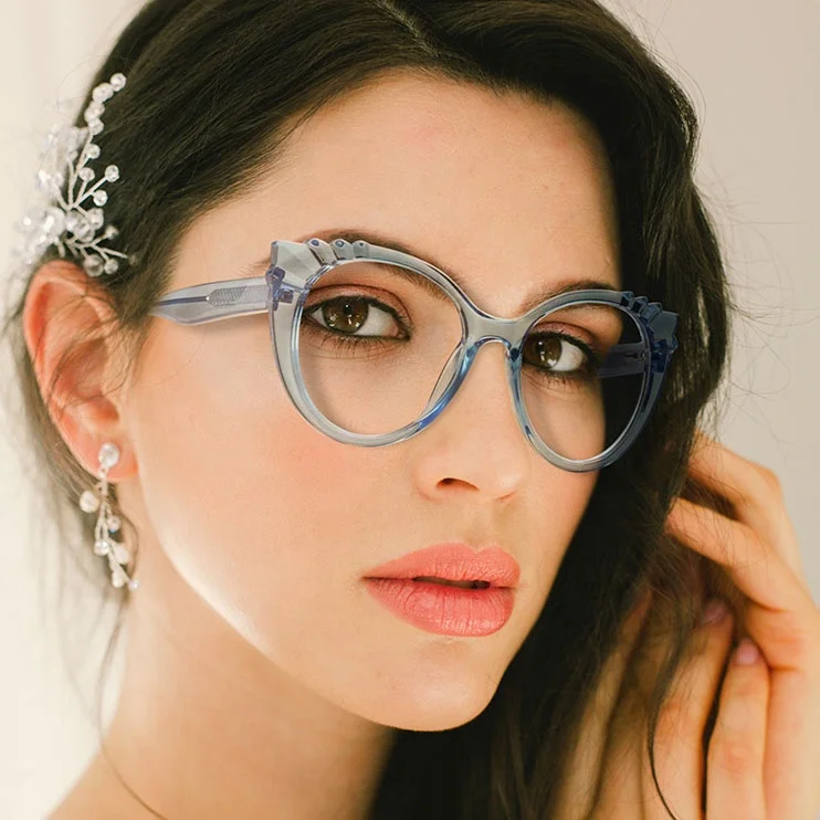 

fashion women anti blue light blocking glasses optical frames TR90 blue ray filter glasses for myopia use, Same as photo