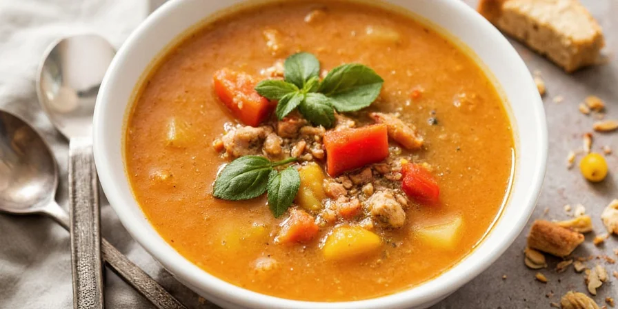 Two people enjoying soup together