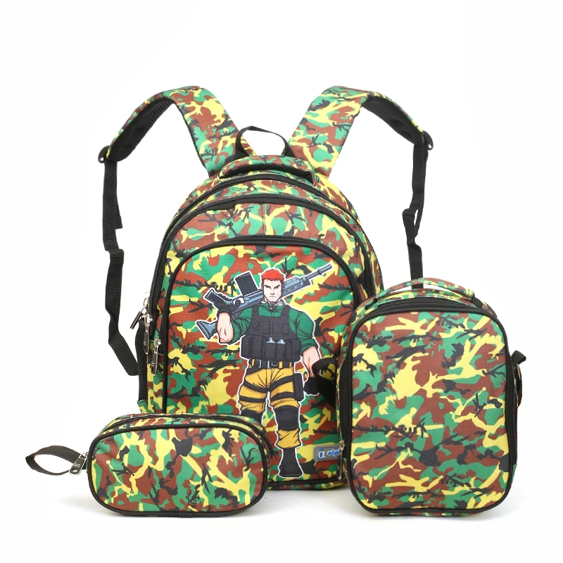 

RTS camouflage Soldier backpack 3in1 of custom sports backpack school bag for middle school boys