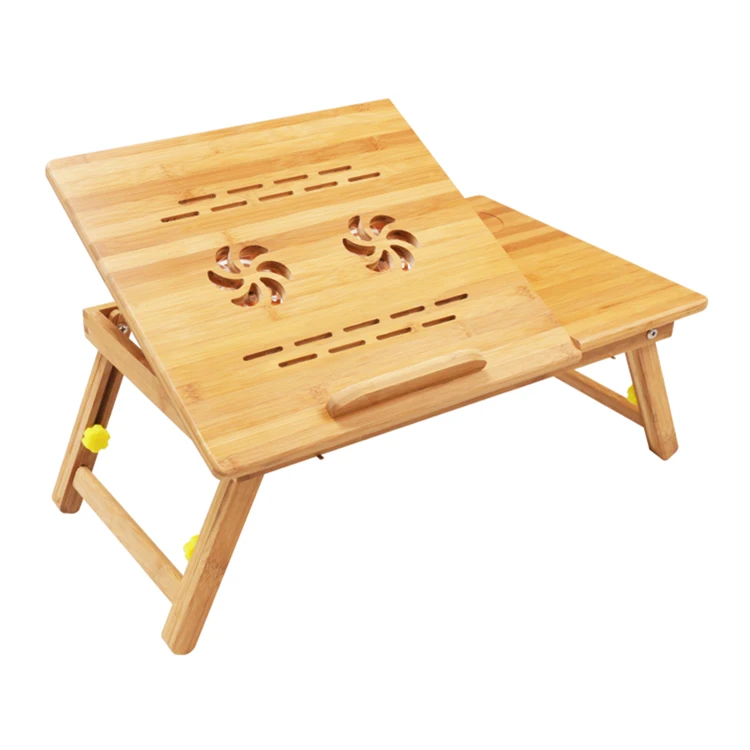 Multifunctional  laptop desk portable bamboo computer desk with cushion pillow