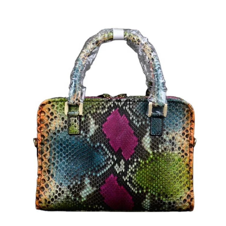 

Fashion designer snake leather shoulder bags women python purse custom make exotic leather handbags female