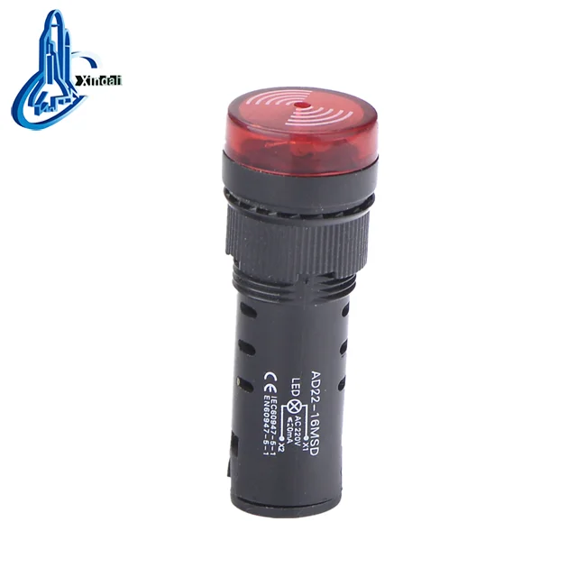 10 PCS Red LED Indicator Light with Buzzer 24VDC 22mm Diameter 60mm Height