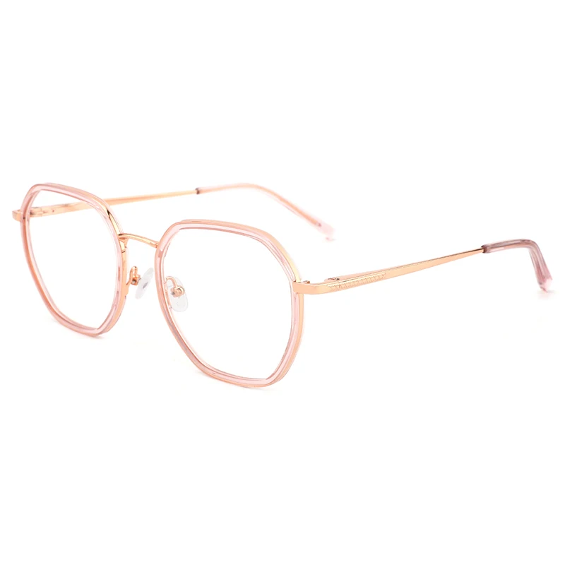 

YC HIGH Quality girls pink Windsor slim acetate wrap with metal combination eyeglasses frames vintage eyewear for mens womens, Custom colors