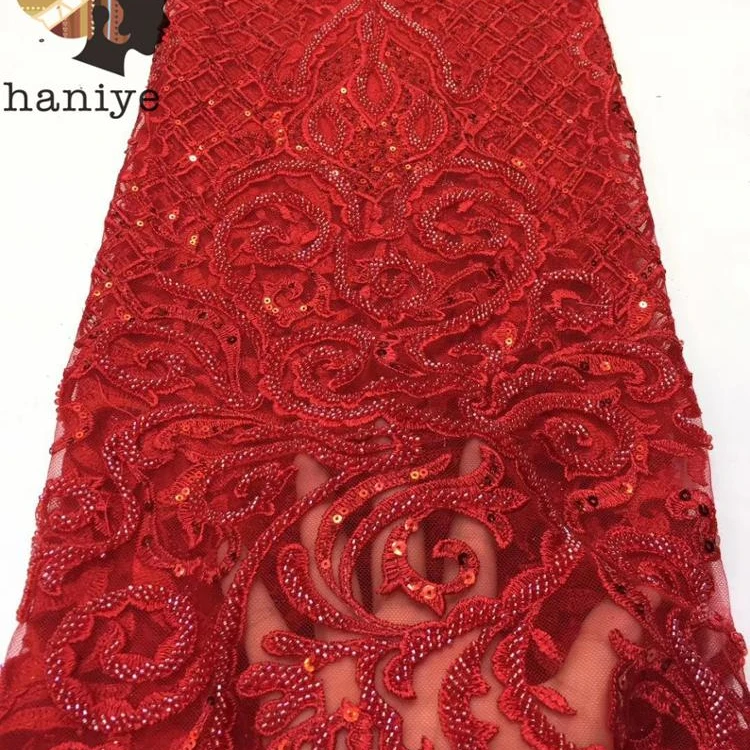 

2019 African french net lace fabric bridal embroidered tulle lace for wedding