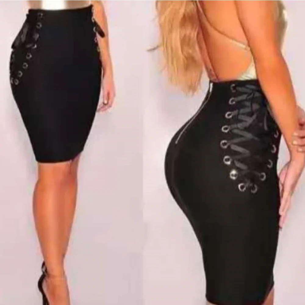 

High Waist Knee Length Pencil Wrap Hips Bodycon Pencil Skirt