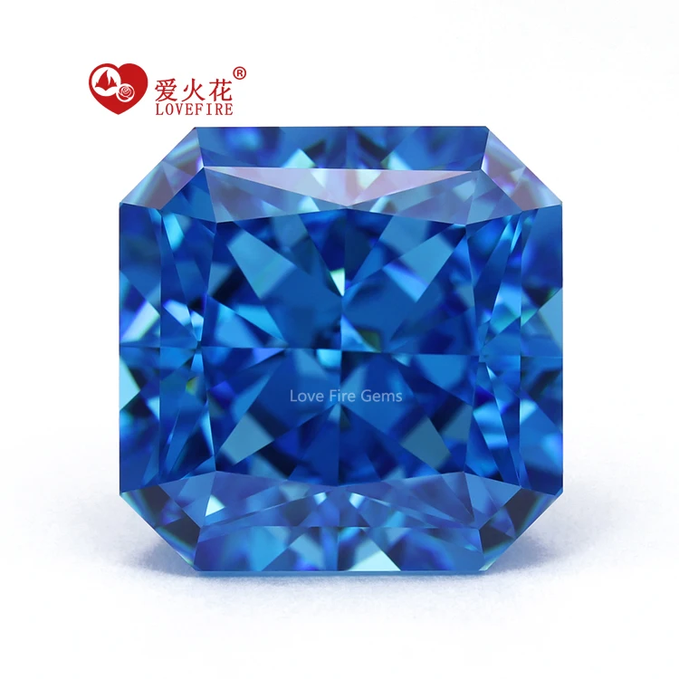 

all sizes 5a+ zircon gemstones price aqua blue color octagon crushed radiant ice cut cubic zirconia stones