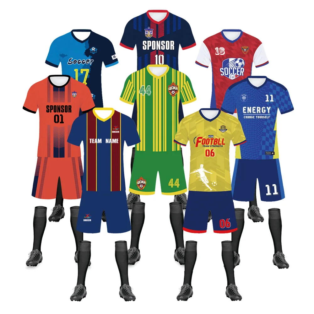 

Football Jerseys Custom Men Soccer Jerseys Set Football Shirts Boys Soccer Uniforms Soccer Wear