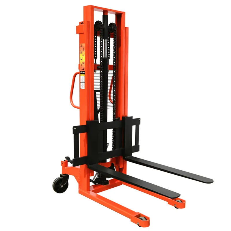 
1 ton straddle manual hand mini stacker forklift ce/1500kg hydraulic manual lifting pallet stacker price 3m trolley for sale 