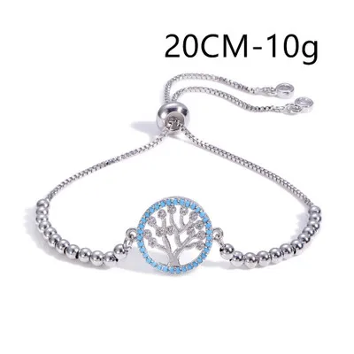 

DIY Couple Jewelry Adjustable Tree Snake Chain Bracelet Shiny Crystal Tree of Life Beads Charm Bracelets