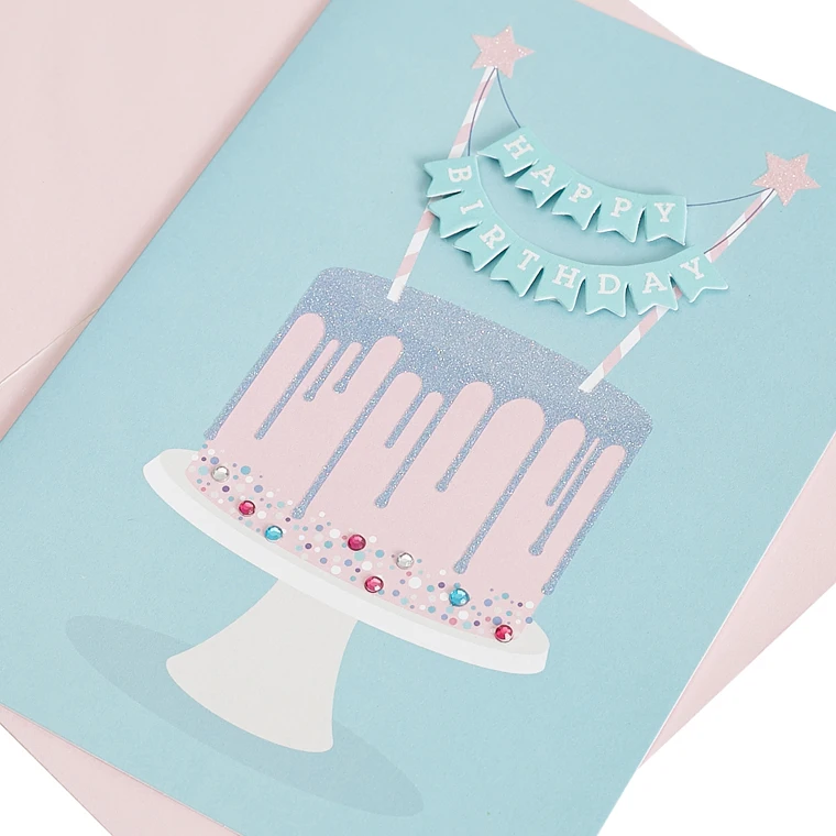 Handmade Birthday Card | Embroidered Birthday Cake