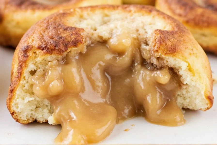 Perfectly baked cinnamon rolls with visible swirls of cinnamon filling showing golden brown exterior and soft interior
