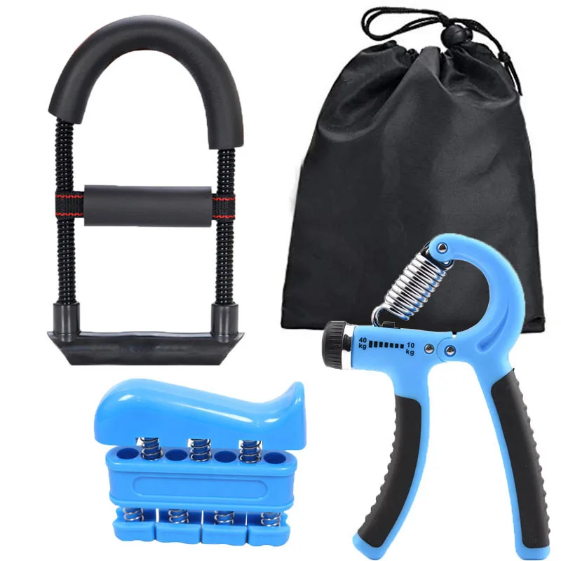 

Portable sports adjustable hand grip wrist strength training device 3-piece set wrist strap claw metal training fitness equipmen, Black+orange+blue+green