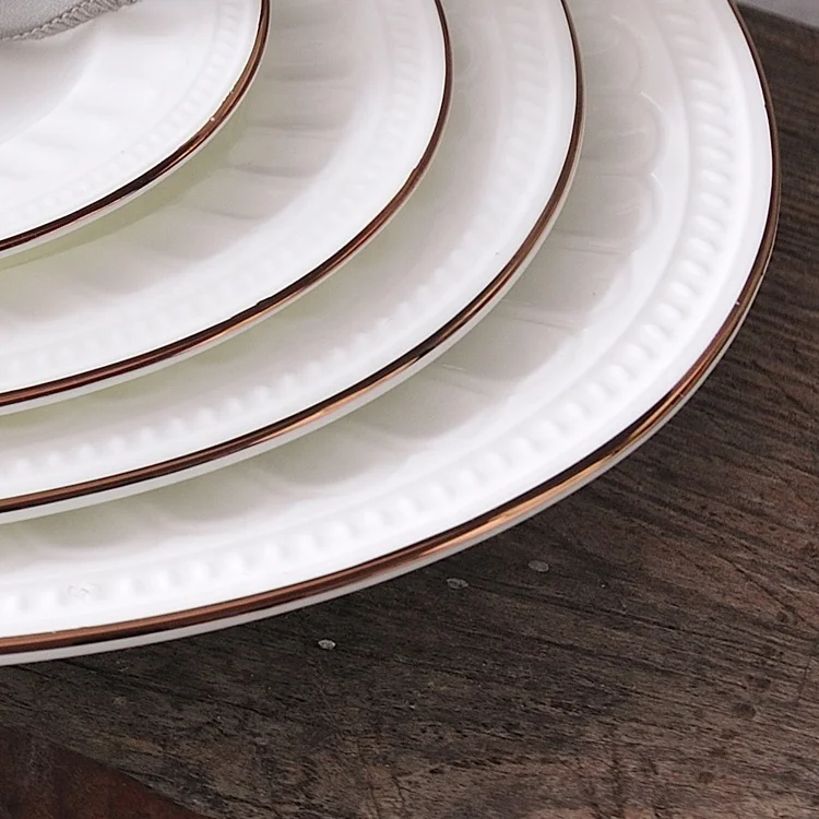 wedding dinner plates with gold rim