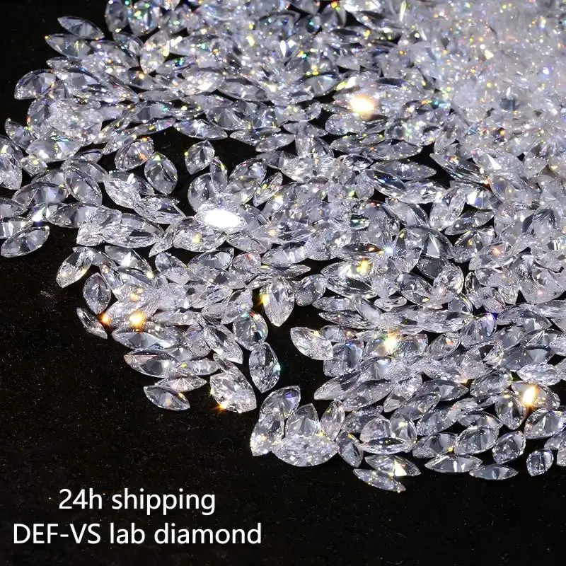 2*4mm 3*6mm Wholesale Starsgem Top Quality DEF VS Cvd Hpht Melee Marquise Shape Lab Made Diamond 1.5*3mm Loose Diamonds