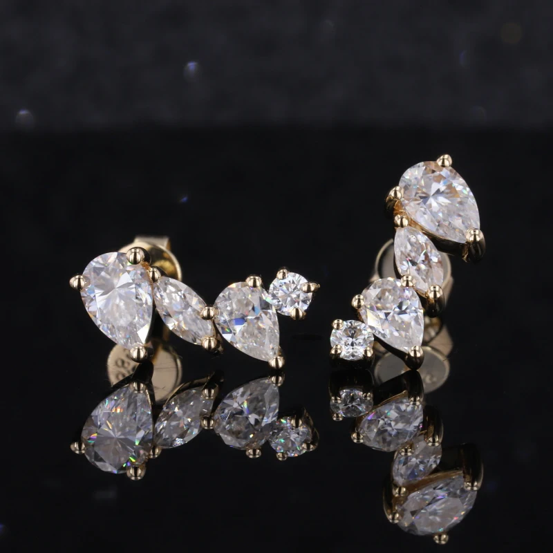 

Starsgem free shipping fine moissanite jewelry excellent cut round moissanite studs Earring