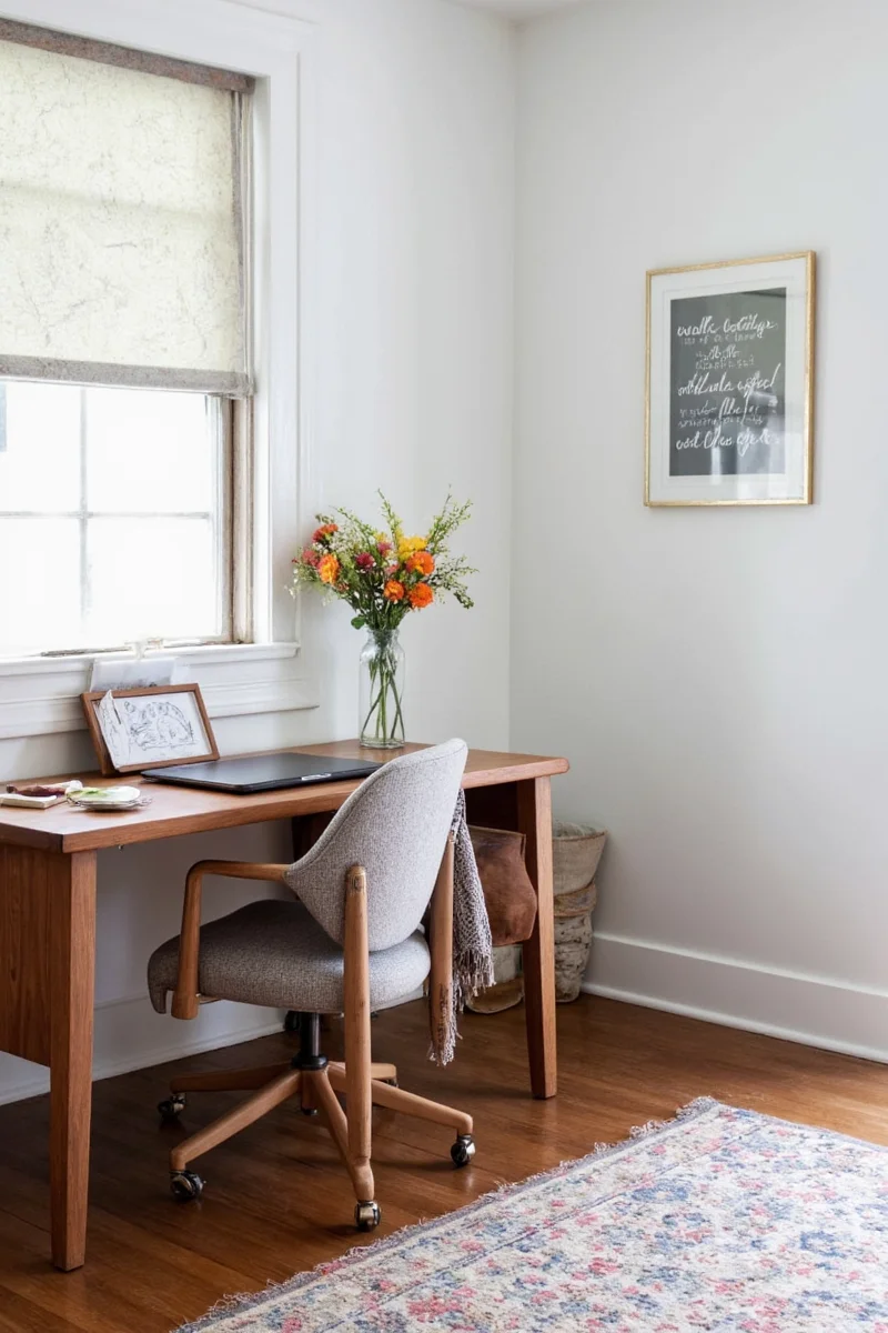 Modern Rustic Office with Stained Oak