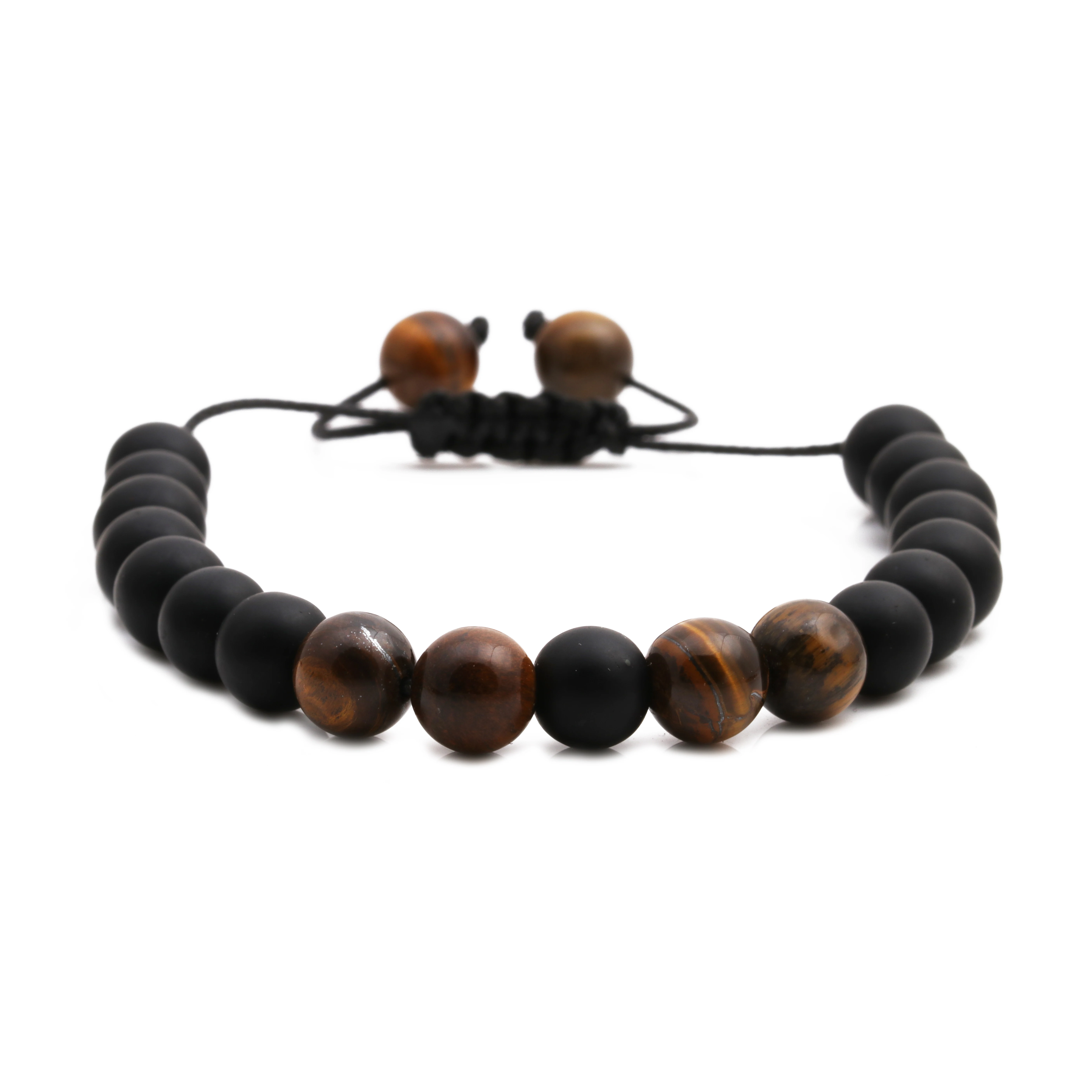 

8mm designer charms handmade tiger eye natural stone woven distance bracelet diy men stone bracelet, Picture