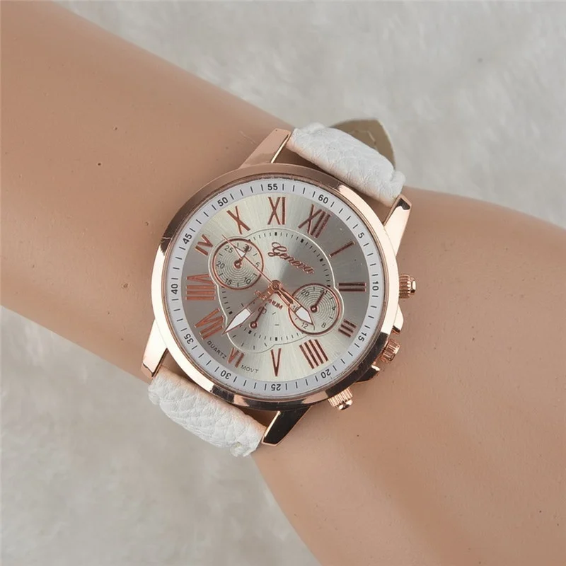 

Women Gold Leather Band Analog Quartz Watch Casual Watches