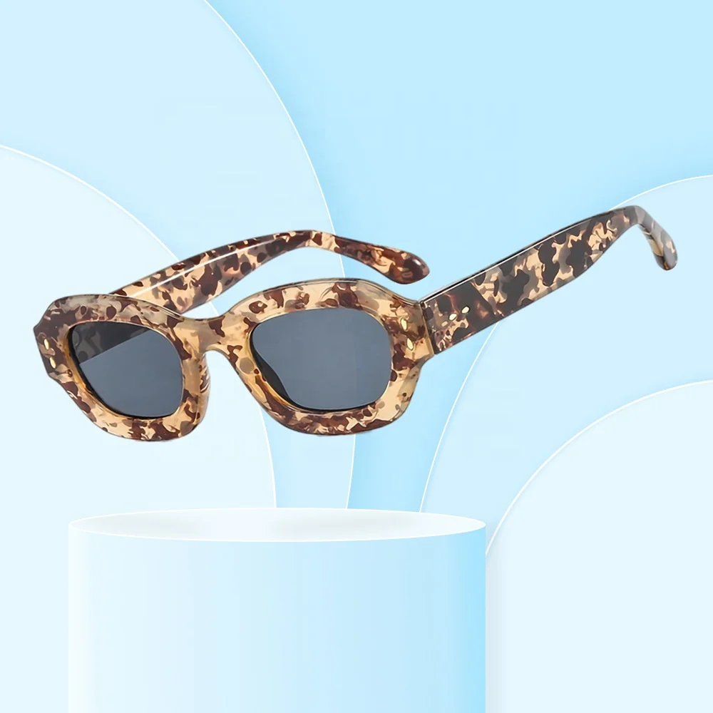 

Fashion personality superior brand promo women men sun glasses small Thick frame rectangle glasses sun retro classic sunglasses