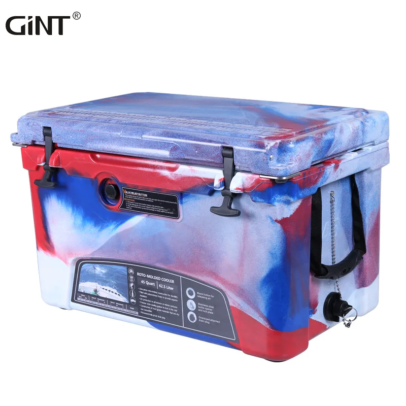 

GiNT 45L Mixed Color Fashion Style Cooler Boxes Good Quality Ice Chest Cooler Box for Outdoor Camping, Customized color acceptable