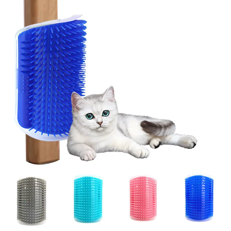 

2020 Pet Toy Scratcher Brush Soft Cat Self Groomer With Catnip, Blue, pink, grey, green