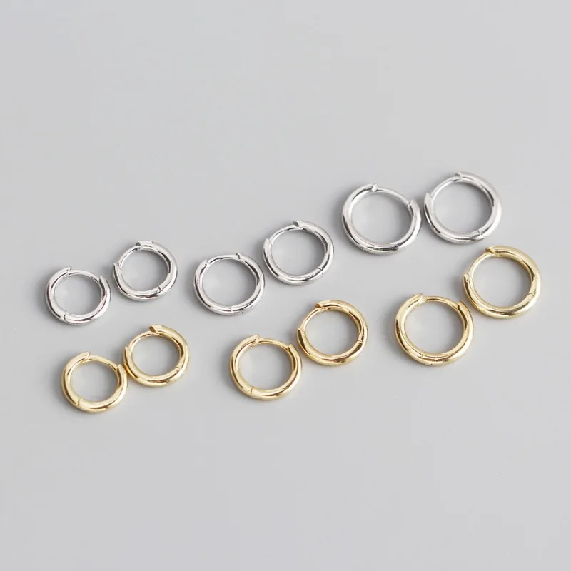 2022 NEW 925 Sterling Silver plain round hoop earrings with 3 different sizes set earrings for women