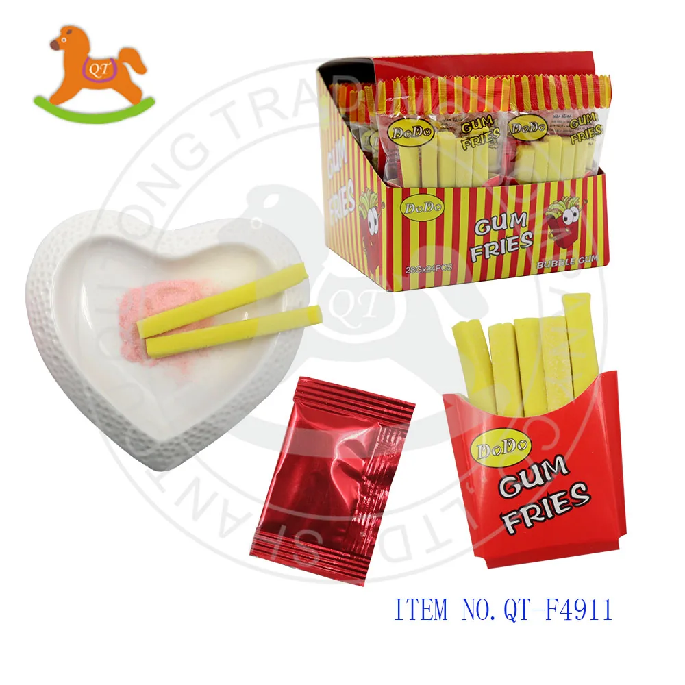 French Fries Bubble Gum with Sour Powder - China Bubble Gum, Gum