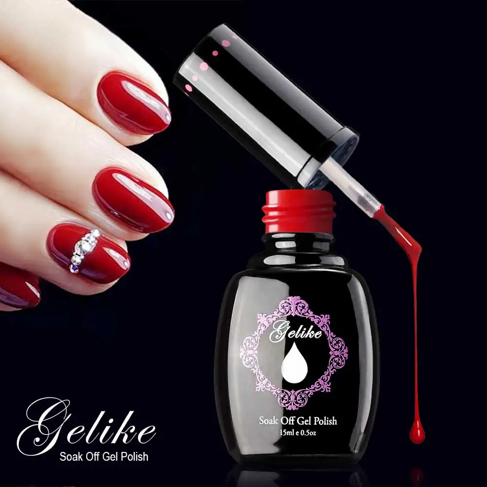 

No MOQ Popular 200 colors GELIKE UV & LED Glossy Hot Color One Step Gel Polish for Nails, More than 800 colors