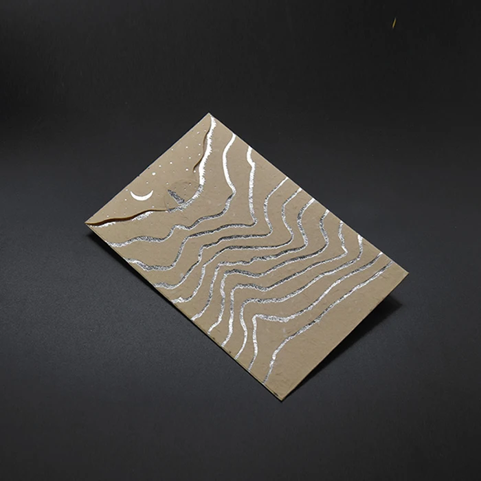 创意中国文艺小清新棉纸烫印折叠信封