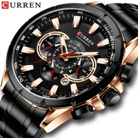 

TOP brand Curren 8363 chronograph Luxury Watches steel band quartz Male clock Mens watches in Wristwatch