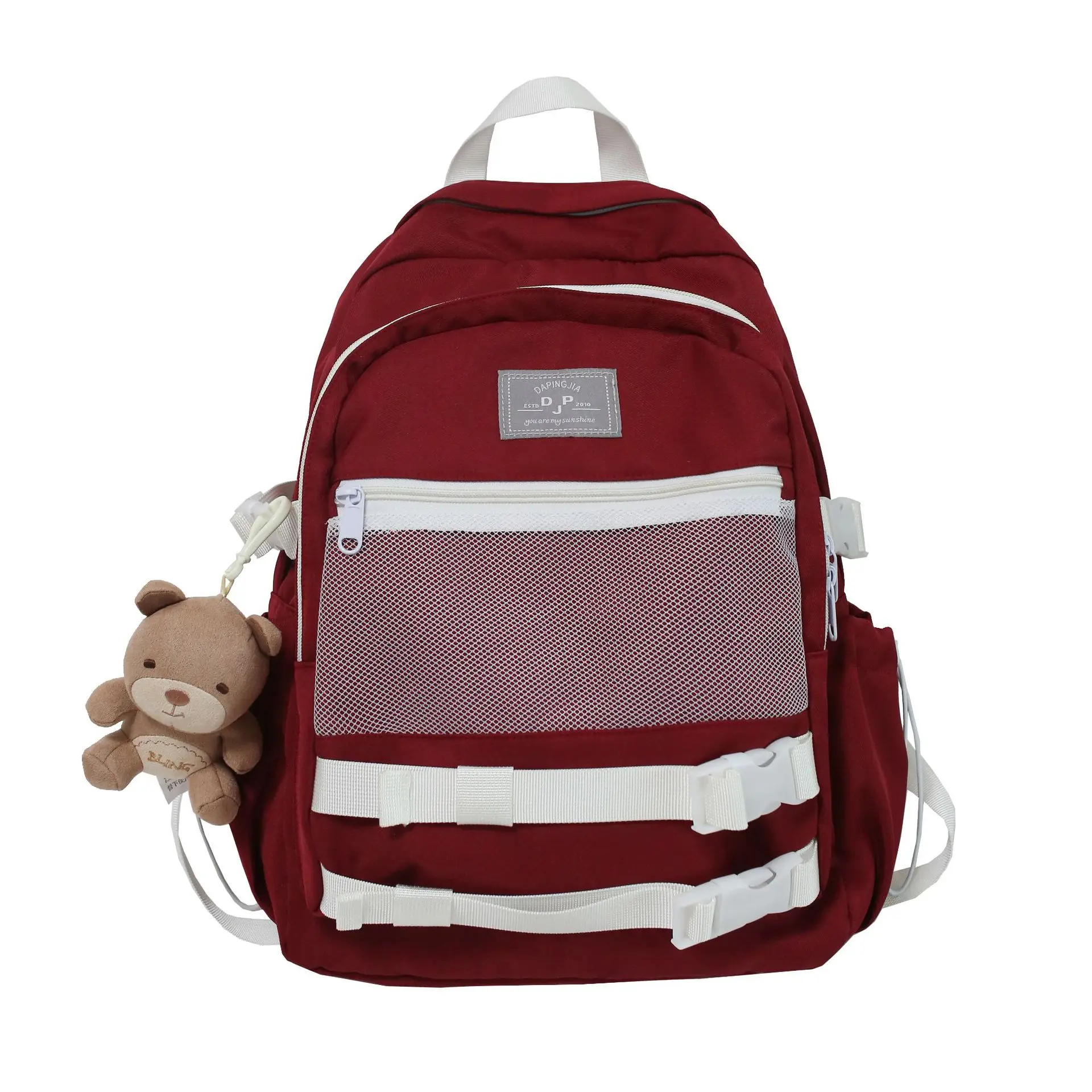 

2021 Trendy Cool Casual College Student Computer High School Fashion Schoolbag Female Mesh Tennis Gym Backpack