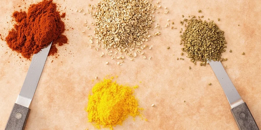 Ginger and its substitutes laid out on a wooden table