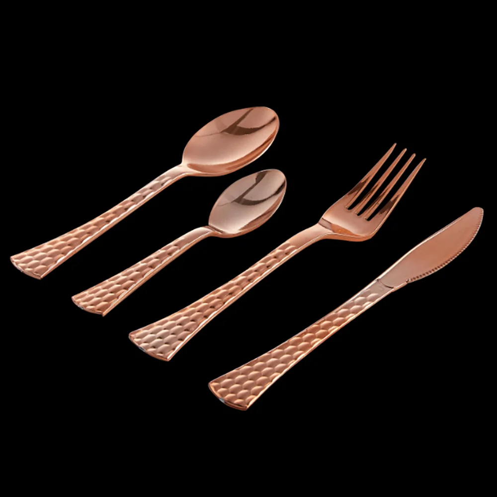 

NEW customized dinner set full tag plastic handle stainless steel cutlery Disposable Plastic Cutlery Disposable Tableware