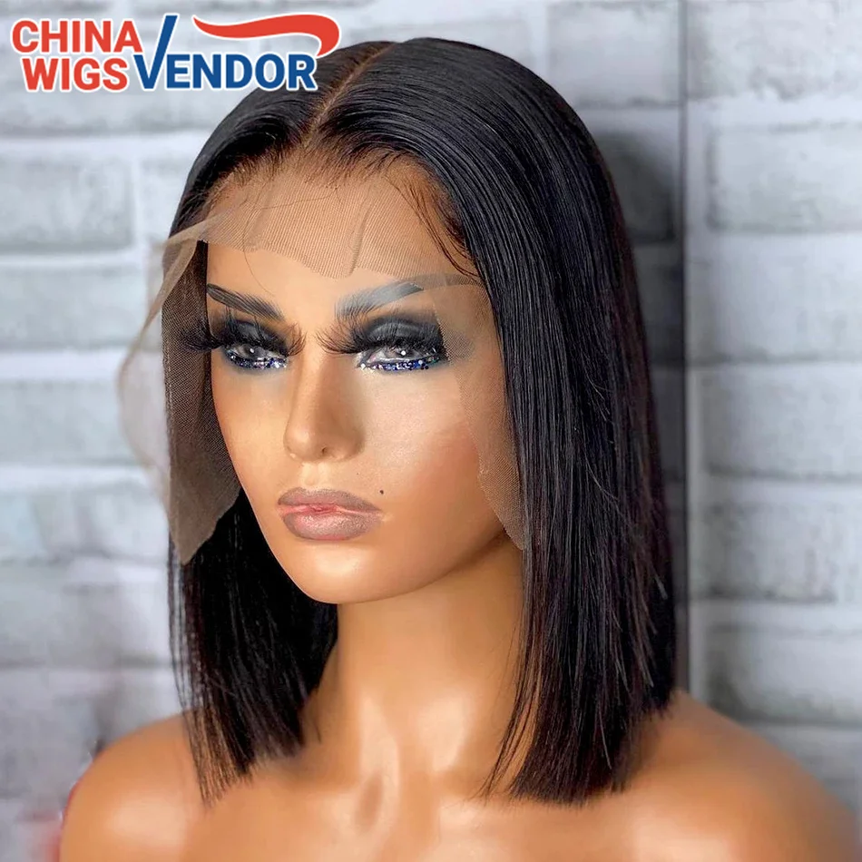 

180% Density 4x4/13X4 Bob Lace Front Wigs Bob,Natural Black Short Closure Wig,Cheap Short Human Hair Wigs