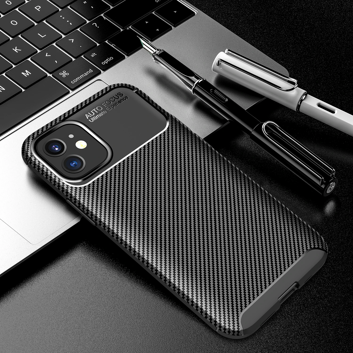 

2021 Matte Rubber Shockproof Carbon Fiber Fundas Silicone Back Cover For iPhone 11 12 13 Pro Max Xr Xs 6 7 8 Plus Luxury Case, As picture show