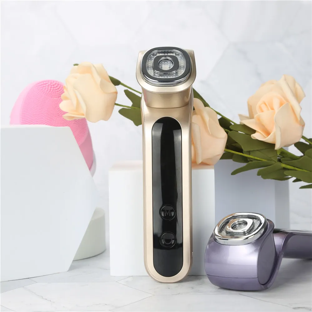 

Lowest Price led aging light therapy massager anti age roller face massage, White, gold or customized.