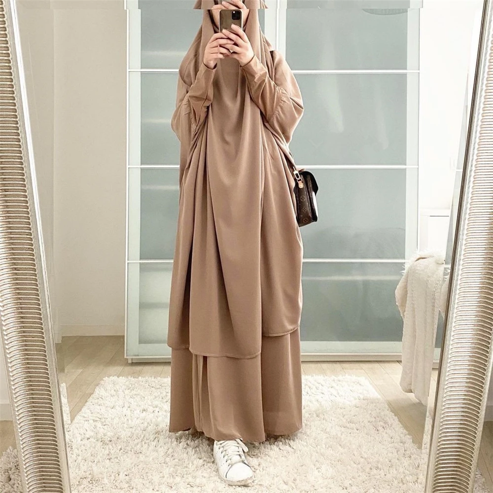 

Autumn winter women one piece sets Islamism solid color long sleeve skirt casual women set dress, Purple