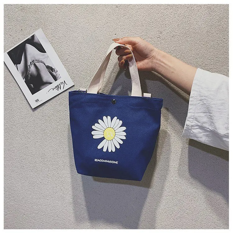 

Custom blue printed logo cotton tote bag canvas shoulder bag, Any color from our color card