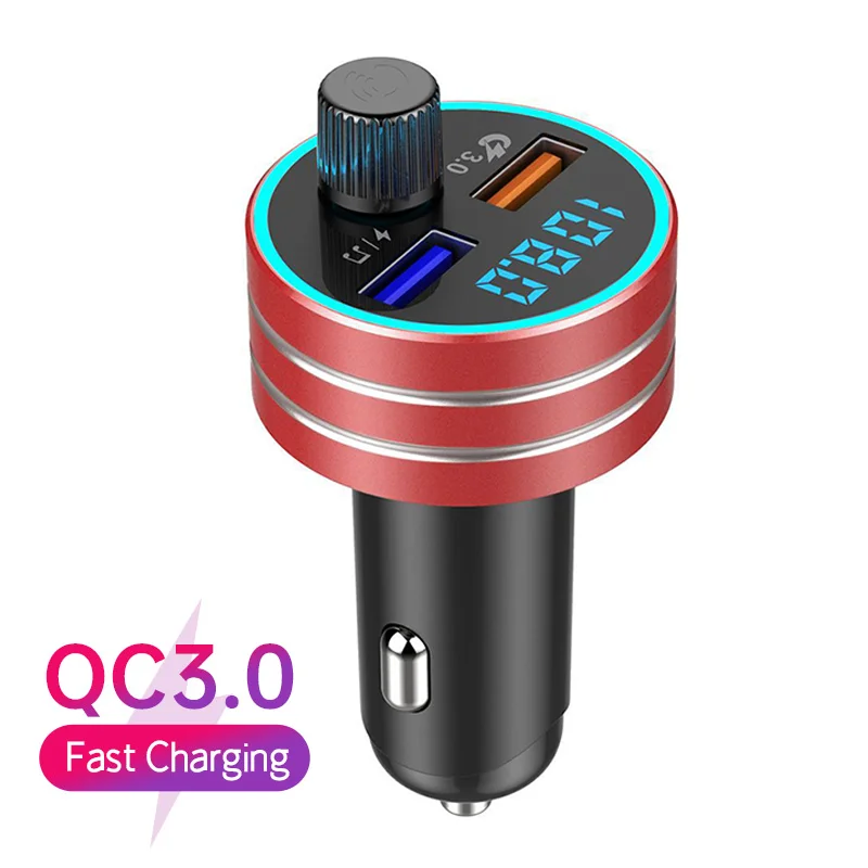 

Free Shipping 1 Sample OK Multifunctional FM Transmitter Car MP3 Player QC3.0 Portable Dual USB Fast Phone Charger Car Charger, Black / sliver / red