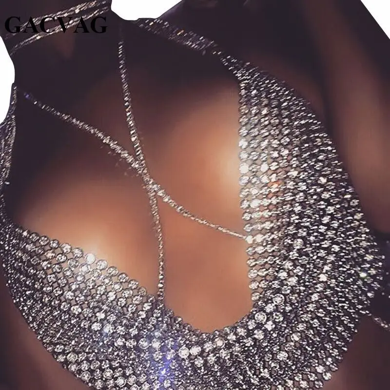 

summer hot sale crop top women rhinestone bling shinny diamond women's sexy night club wear halter tops, 5colors