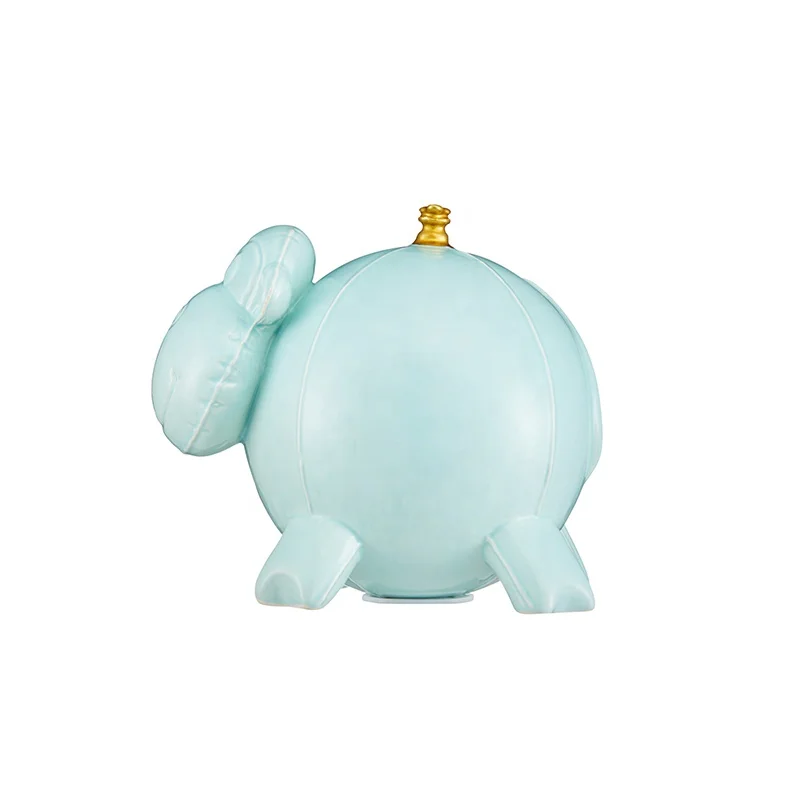 
Wholesale Home decoration lovely 3d animal shaped ceramic saving bank jar for kids money box 