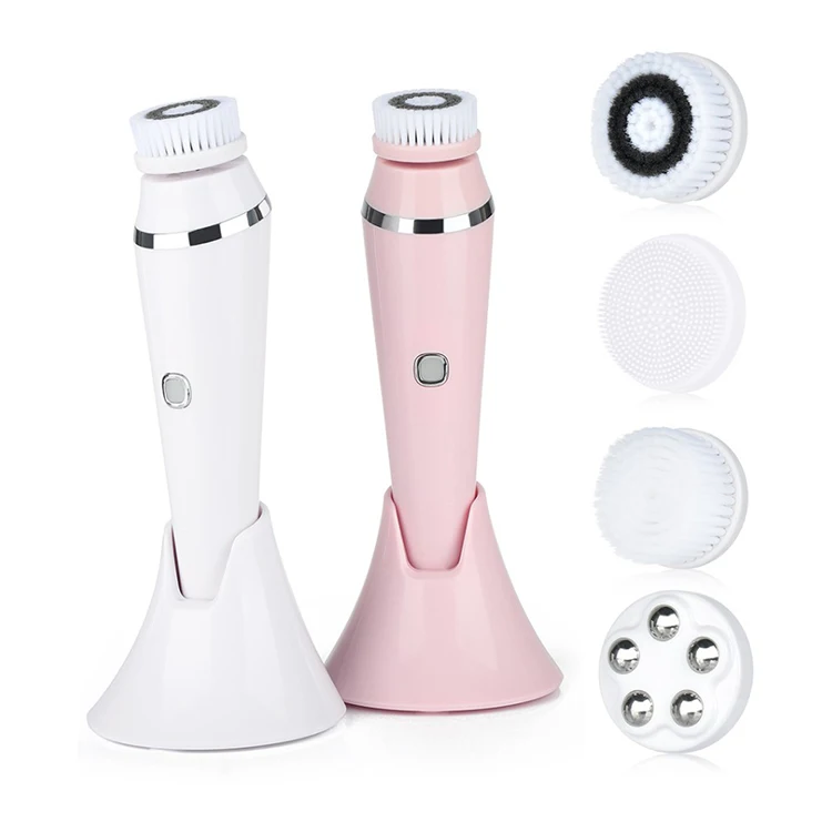 

Round Silicone Rechargeable Spin Sonic Facial Cleaner Massager Face Brush, Electric Silicone Face Facial Cleansing Brush