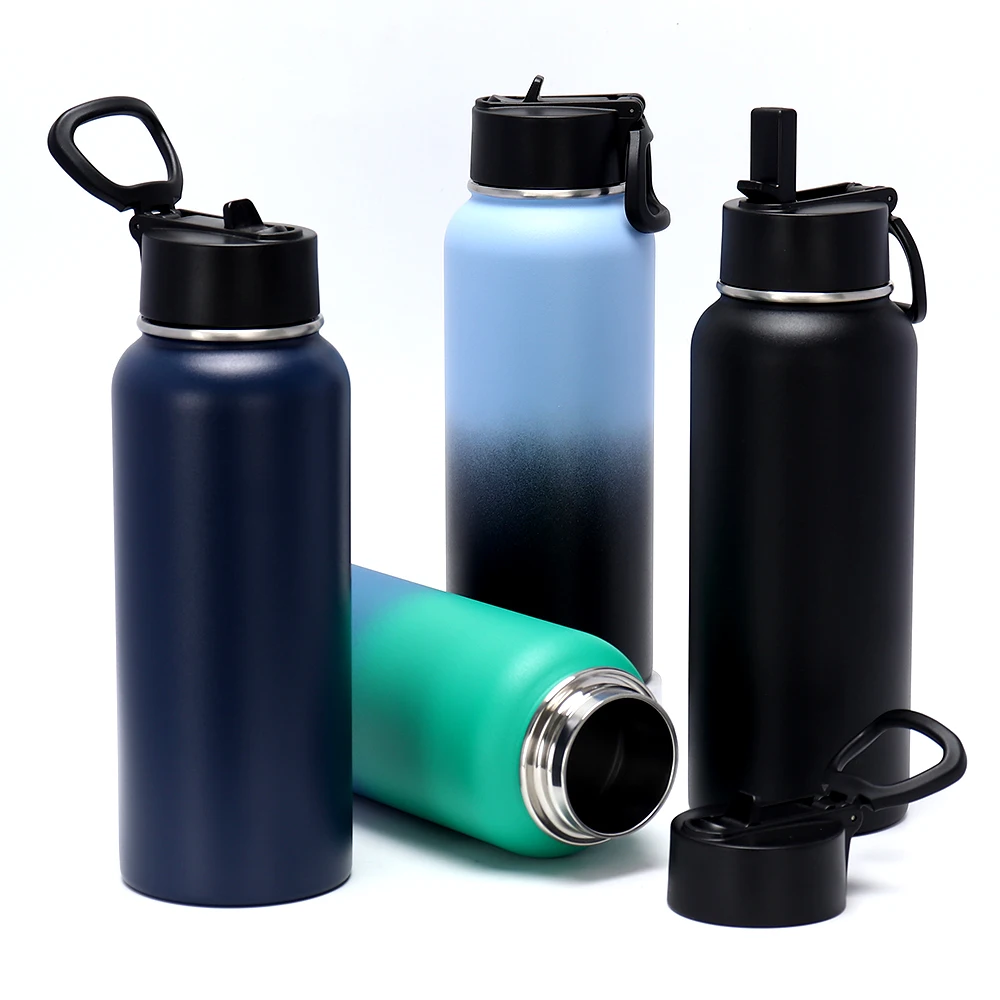

Top Seller Double Wall Insulated Stainless Steel Bike Water Bottle Custom Logo With Straw Lid
