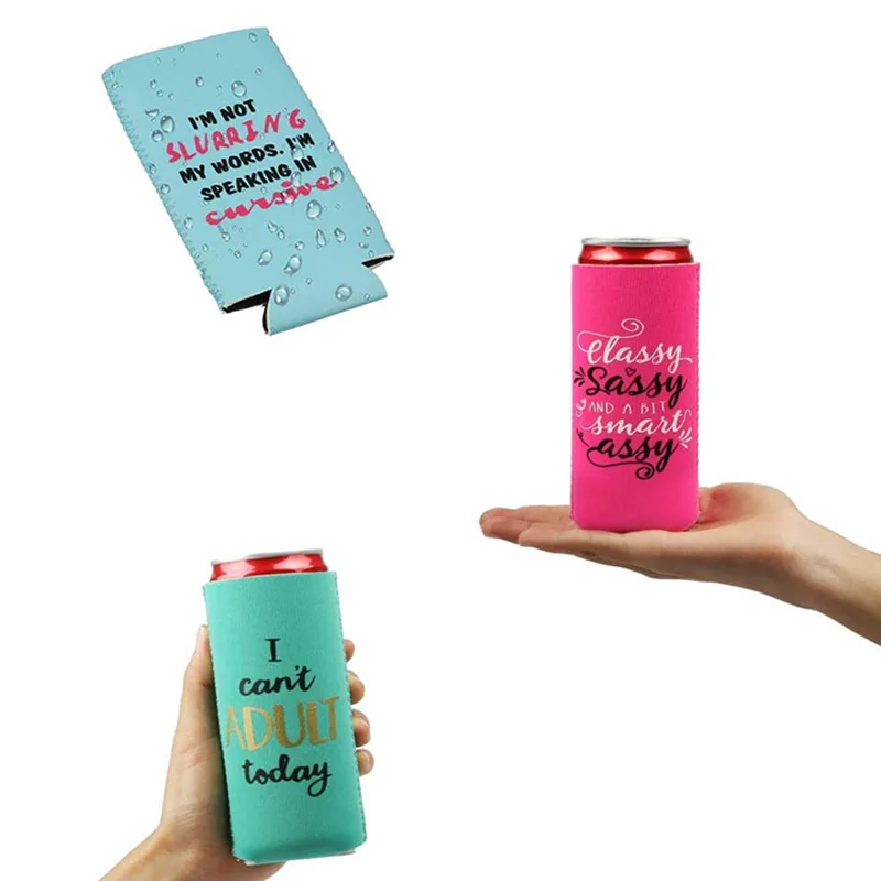 

Neoprene Slim Can Holder Beer Bottle Holders Slim Blank Can Cooler Sleeves 330Ml, Customized