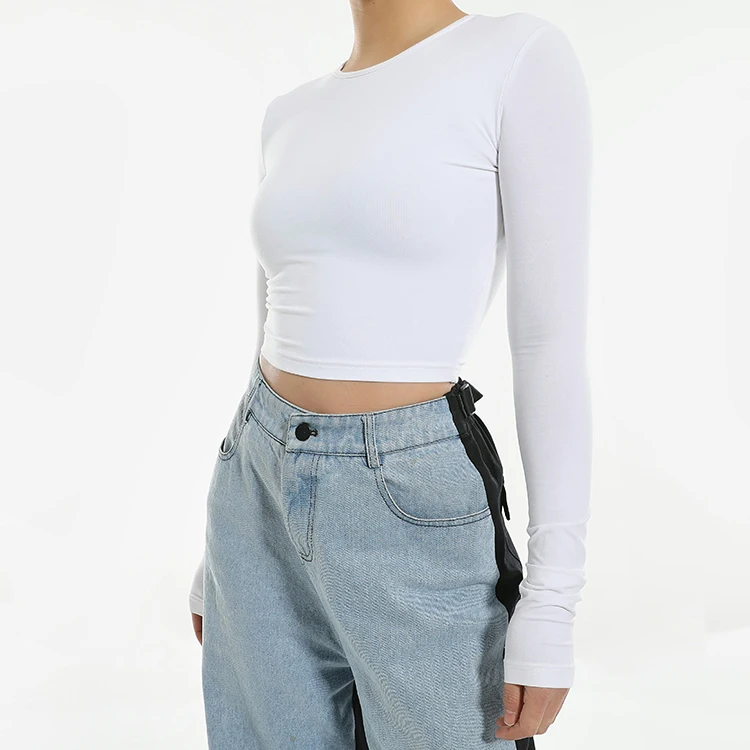 
tights woman Soft Touch White Women Long Sleeve Breathable O-Neck T-shirt For Ladies 