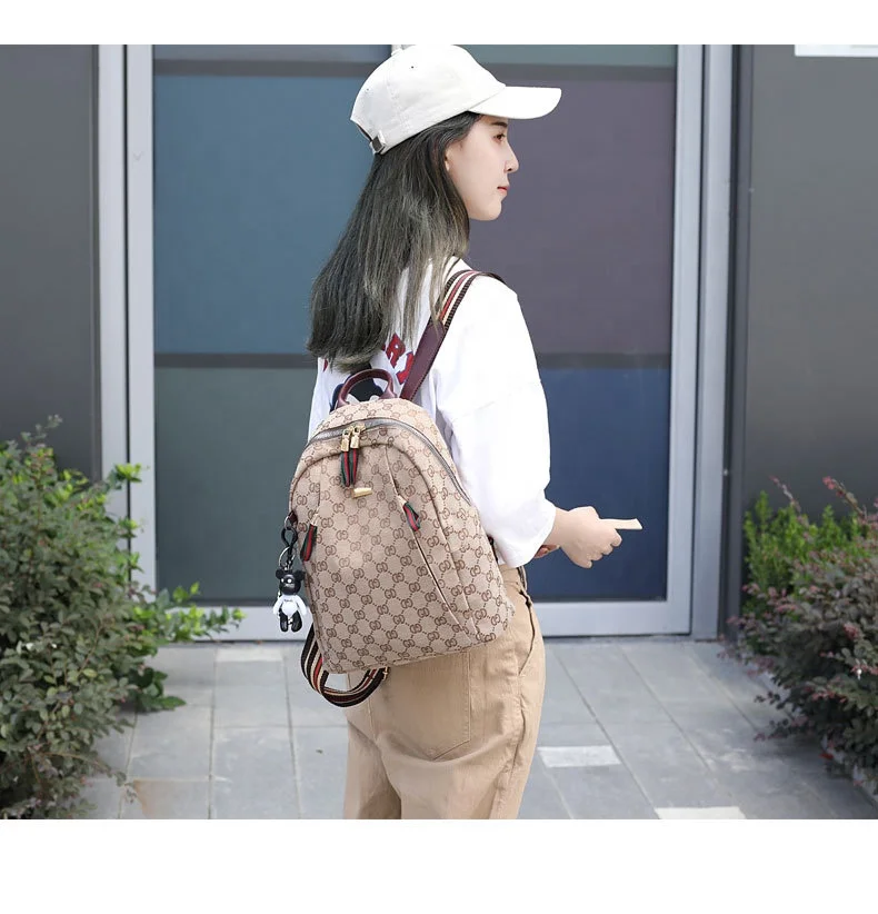 
2020 new fashion student oxford bag leather waterproof backpack for women 