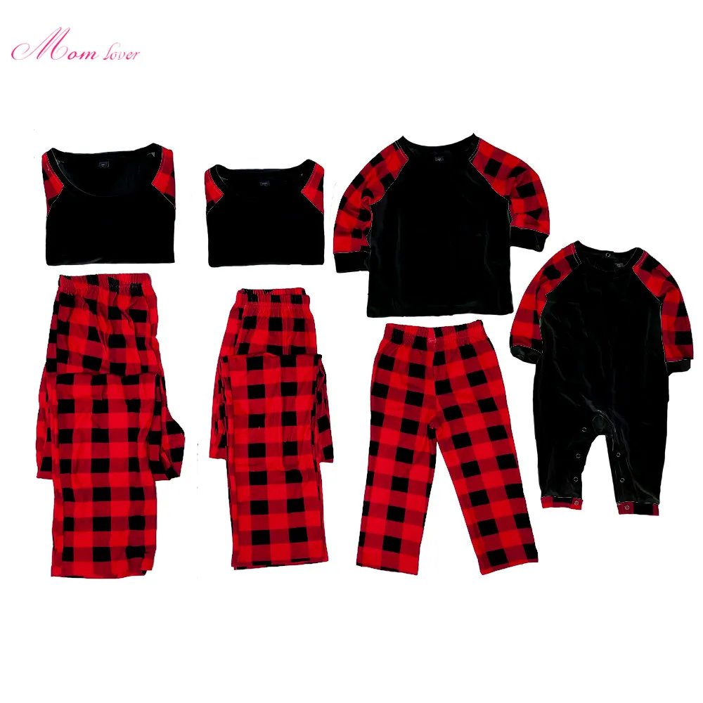 

Cotton Pjs Women Adult Kids Lounge Wear Christmas Pajamas Family Christmas Pajama Blank, Red+white,red+green strip