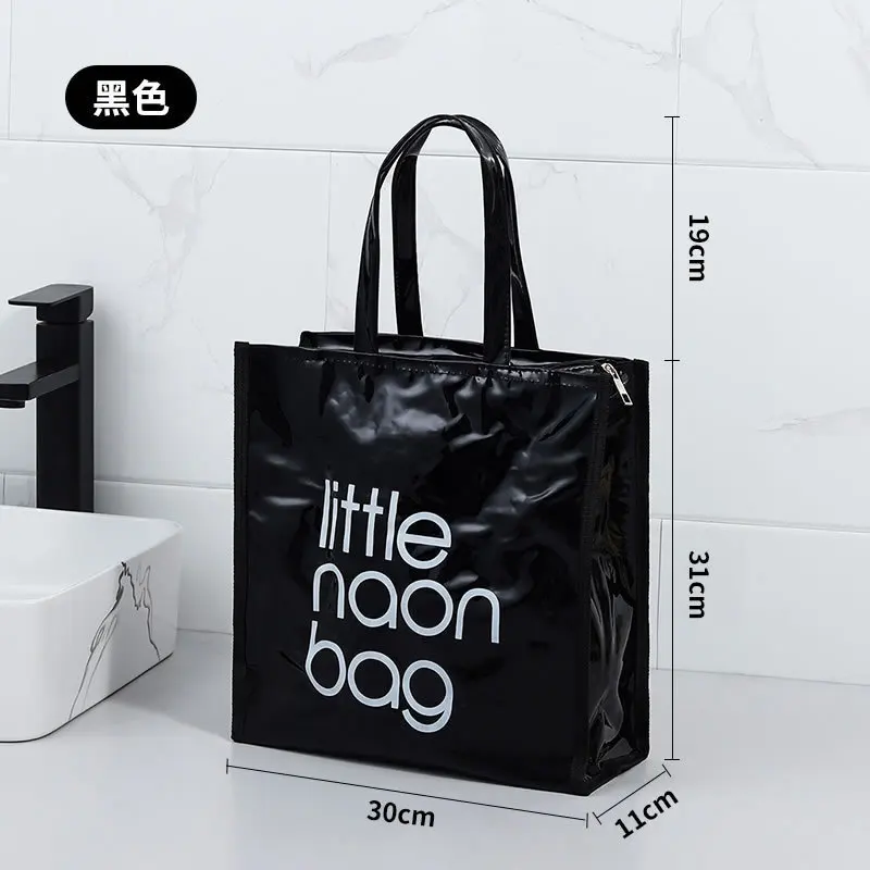 

Custom Women Fashion Translucent Plastic Handbag Waterproof Transparent Tote Beach Bags Neon PVC Shopping Bag, Picture