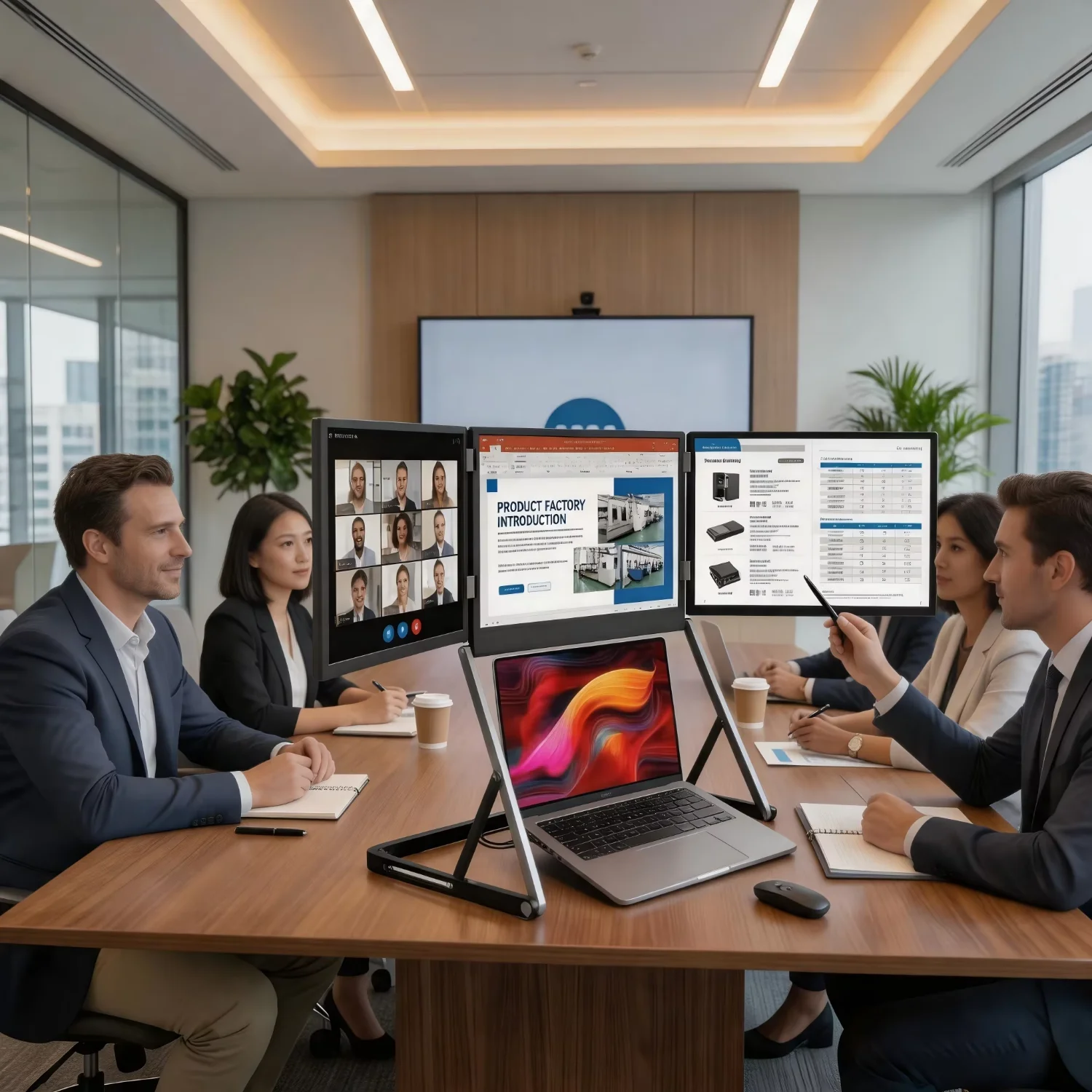 3×18.5" 2K Aluminium Triple Screen Workstation detail 2