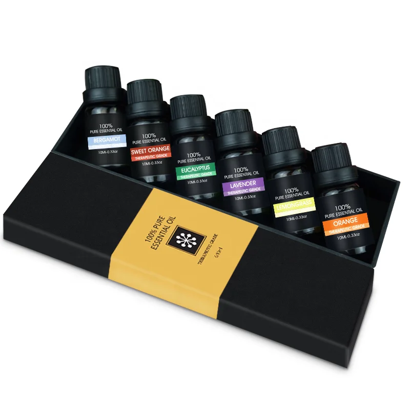 

OEM Private Label 10ml Aromatherapy Essential Oils Box Set Diffuser Gift Set Pure Plant Lavender Essential Oil